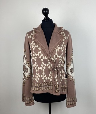 Odd Molly 060 womens beige jumper wrap cardigan Size 2 M