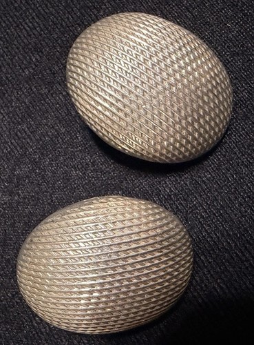 Vintage Taxco MÉXICO Sterling Silver Earring Oval Textured Signed TS 01