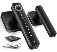 4-in-1 Smart Fingerprint Door Lock Lever Keypad IC Card Key No App Required