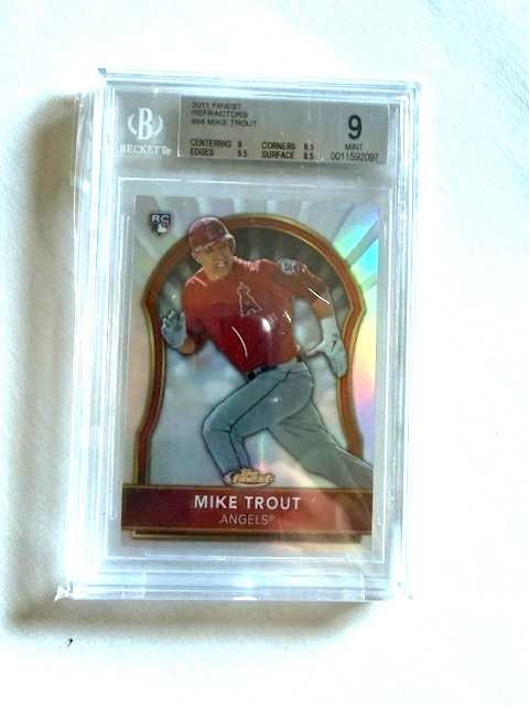 2011 Topps Finest Refractor #15/549 Mike Trout RC Rookie MINT BGS 9