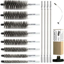 50 in Pipe Cleaning Brush Set with Stainless Steel Bristles, Wire Brush with ...