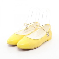 CHANEL COCO Mark Pumps Flat shoes leather Pat...