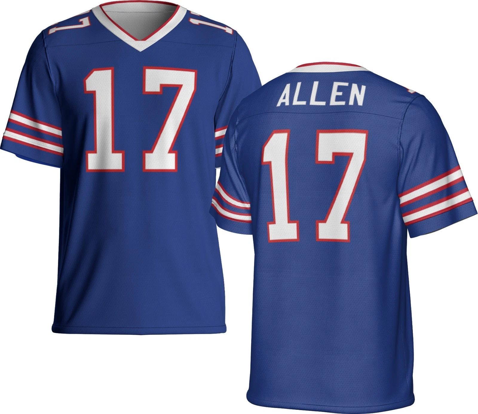 UNSIGNED CUSTOM Sewn Stitched Josh Allen Jersey - Size S to 5XL