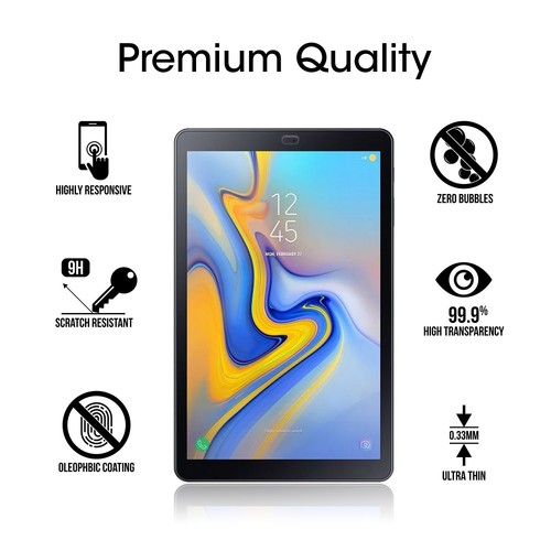 Samsung Galaxy Tab A 10.5 amFilm Tempered Glass Screen Protector (2 Pack) - Picture 4 of 5