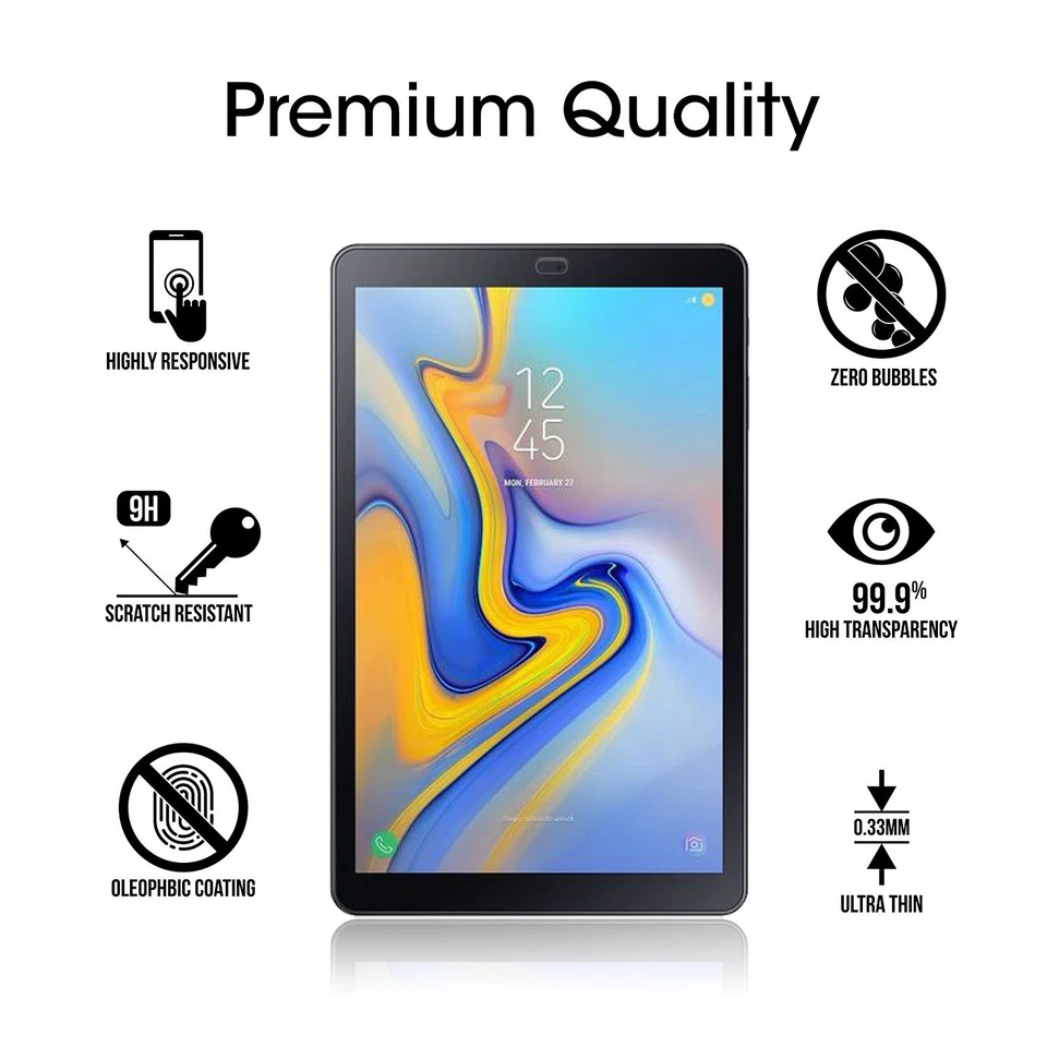 Samsung Galaxy Tab A 10.5 amFilm Tempered Glass Screen Protector (2 Pack) - Image 4 of 4