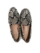 INC Womens Black Snake Print Bit Ornament Gayyle Slip On Leather Loafers 11 M