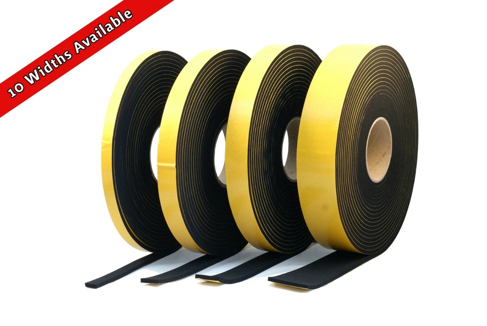 RUBBER STUFF Neoprene Strip 6mm Thick: Black Self-adhesive Neoprene Rubber Sponge