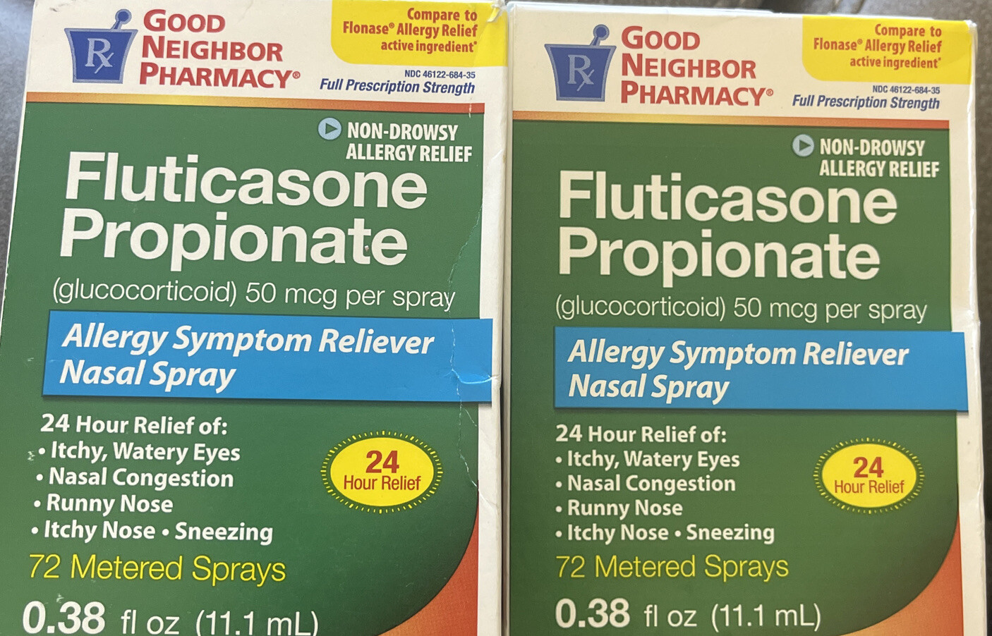 2 Fluticasone Propionate 24HR 72X2=144 Sprays 11.1mLin EXPIRATION DATE