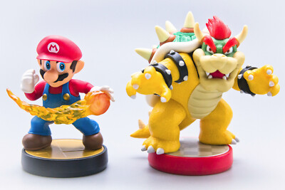 FIREBALL SUPER MARIO & BOWSER Nintendo Amiibo Figures | Loose