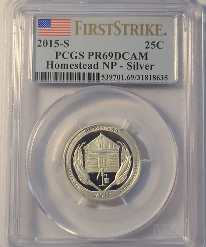 2015-S SILVER HOMESTEAD NATIONAL PARK QUARTER PCGS PR69DCAM 31818635