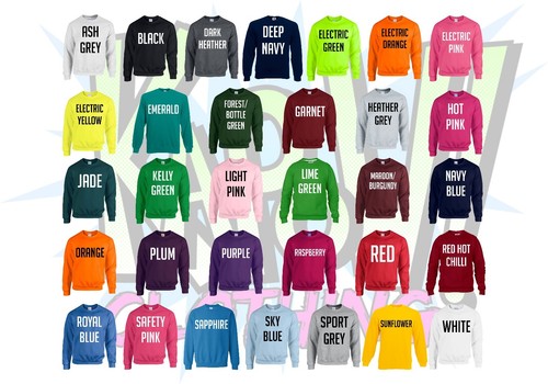 Custom Personalised Baby/Kids/Childrens SWEATSHIRT Name Funny Gift-Yr text/logo3 - Picture 2 of 14