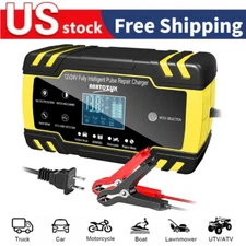 Automatic 12V/8A 24V/4A Battery Charger for Marine Motorcycle Truck AGM