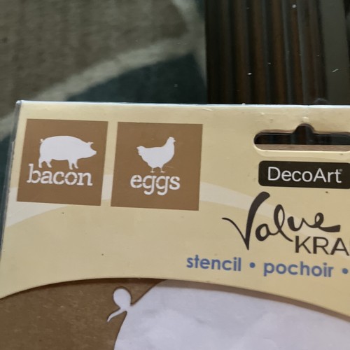 Plantillas de tocino y huevos artesanales Decoart Value hechas a mano - Imagen 2 de 5