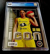 SUE BIRD RARE SLAM 2020 NO LABEL NEWSSTAND WNBA SEATTLE STORM USA BBALL CGC 8.5
