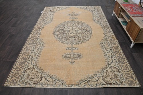 Oushak 6x10,Turkish Rug,vintage,anatolian,BEIGE,kilim,Bohemian,handmade,wool