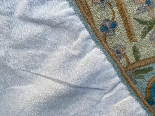 Vintage French Style Aubusson Rug Needlepoint Chain stitch Rug 4x5 ft Free Ship - Picture 10 of 10