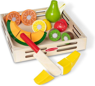 Melissa & Doug Cutting Fruit Set - Wooden Play Food Kitchen Accessory, Multi - P