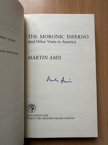 Martin Amis SIGNED The Moronic Inferno UK 1/1 HB - Picture 2 of 4