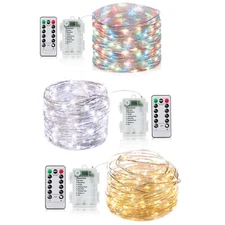 2-10m 20/50/100 LED Battery Micro Rice Wire Copper Fairy String Lights Party