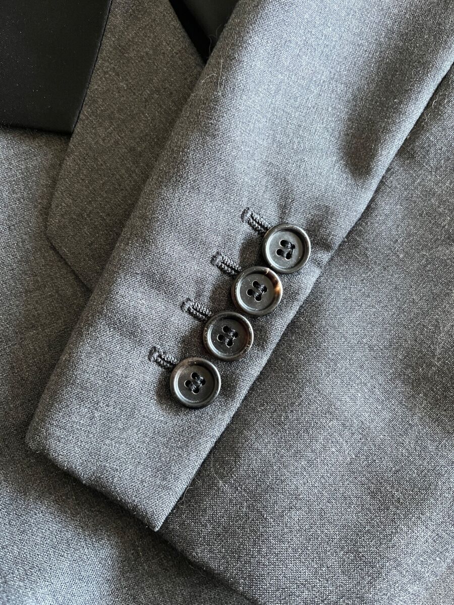 Dior Homme Navigate Blazer Jacket Grey Wool Black Satin FW07 Dior Homme Navigate Blazer Jacket Grey Wool Black Satin FW07