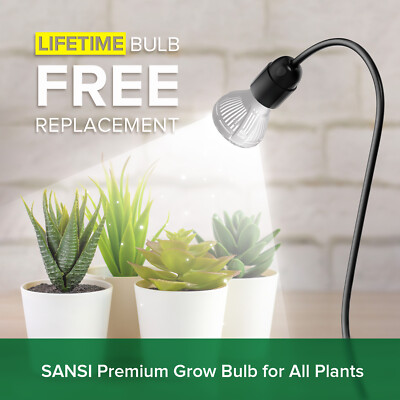 SANSI 10W LED Plant Grow Light Bulb Full Spectrum Indoor Grow Lamp Veg Bloom