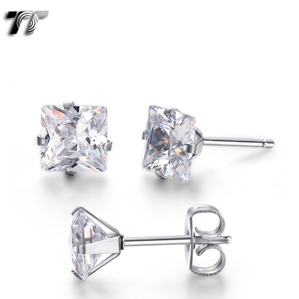Elegant Black Cubic Zirconia Square Stud Earrings [Made In Italy] - Art - Foto 4