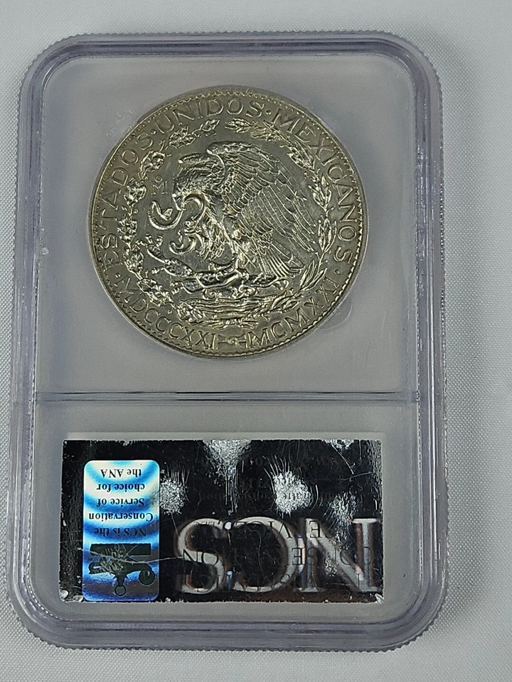 México 1921 Plata 2 Pesos Independencia Centenario - Ultra Raro NCS NGC Losa Foto 4 de 4