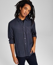 Image of BNWT Macy's Branded Mini Check Button-Up Shirt - Medium