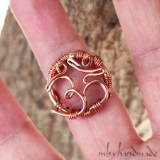 OM AUM Ring Pure Copper Any Size Handmade Unique Jewelry - Spiritual Jewelry
