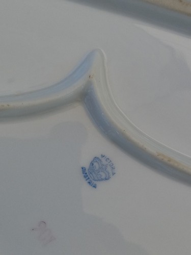 ANTIQUE VICTORIA AUSTRIA FISH PLATES & PLATTER 9pc SET - Picture 13 of 18