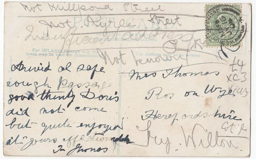 Somerset; The Pier, Weston Super Mare PPC, 1908 PMK, To Mrs Thomas, Ross On Wye - 第 2/2 張圖片