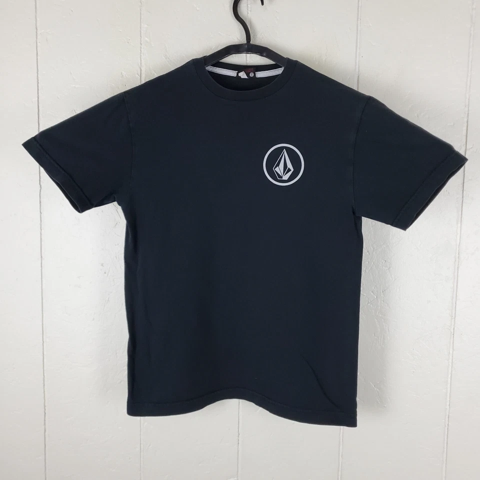 Camisa Pullover Volcom Niños Grande Negra Gráfica Cuello Redondo Manga Corta Elastizada Foto 2 de 4