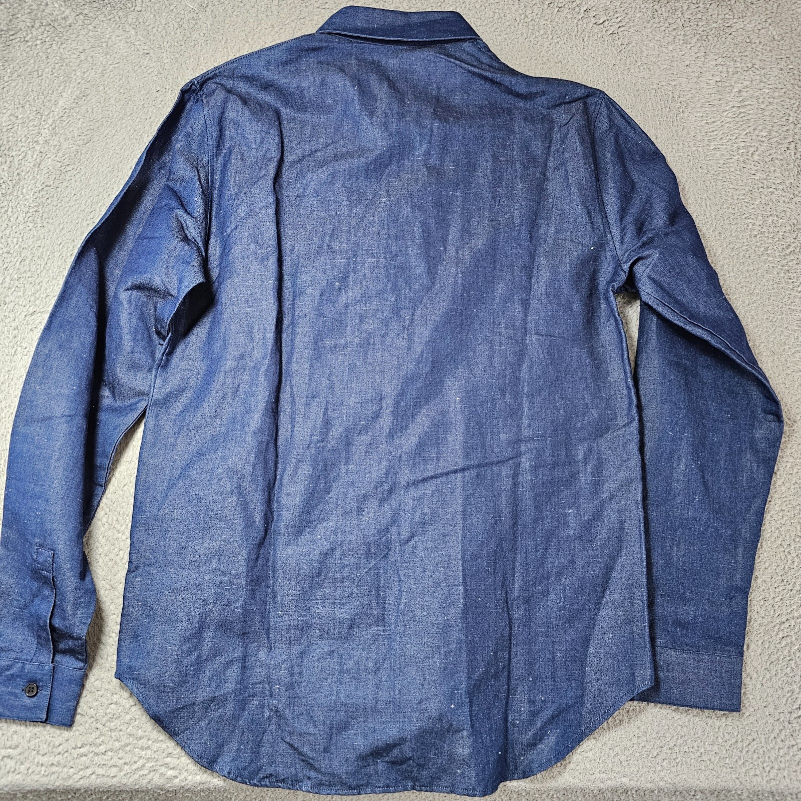 JW Anderson Shirt Mens US 38 EU 48 Dark Indigo Chambray Hidden Button Up