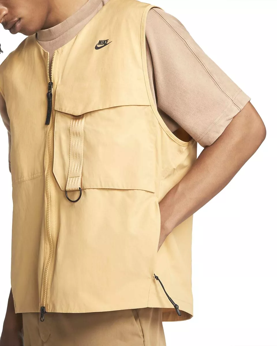 Nike Sportswear Tech Pack Vest Twine Tan Unlined Gilet Shoulder Bag Men Size