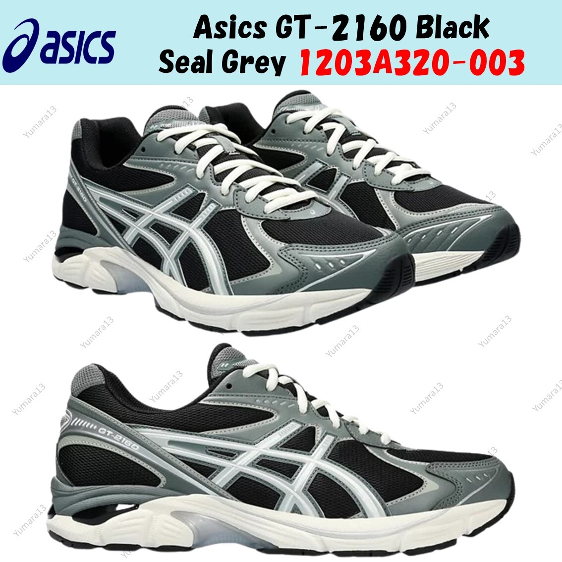 Asics GT-2160 Black Seal Grey 1203A320-003 Men's Size | eBay