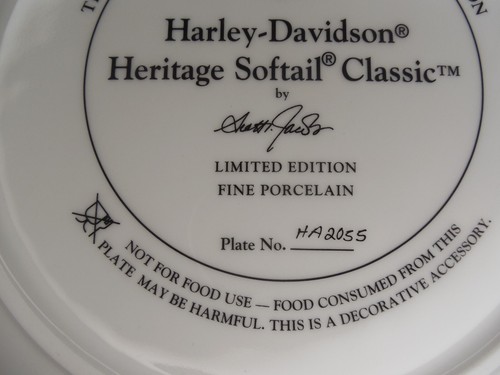 Harley Davidson Collector Plate Heritage Softail Classic Franklin Mint Platinum - Picture 5 of 5