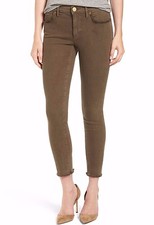 NWT TRUE RELIGION Sz27 HALLE FRAYED ANKLE MIDRISE SKINNY STRETCH JEANS OLIVE DRA