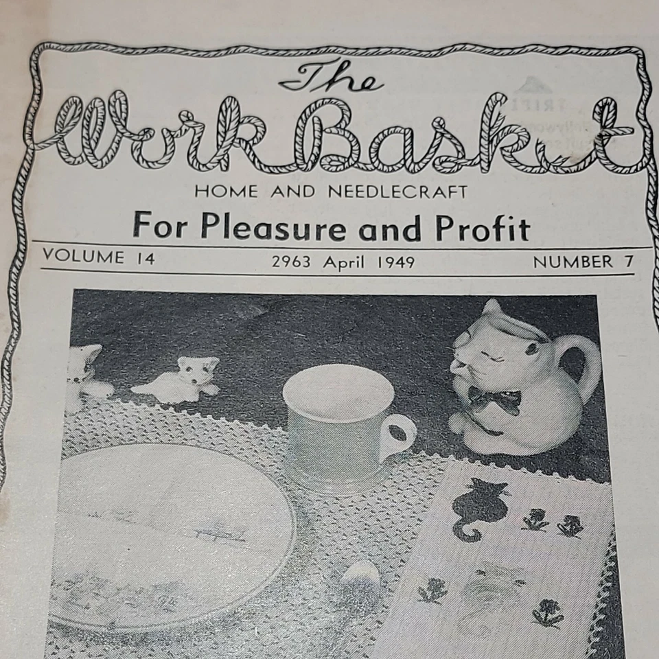 Workbasket Magazine April 1949 Needlework, Crochet, Tat, Paper Craft, Tips - Image 2 of 4