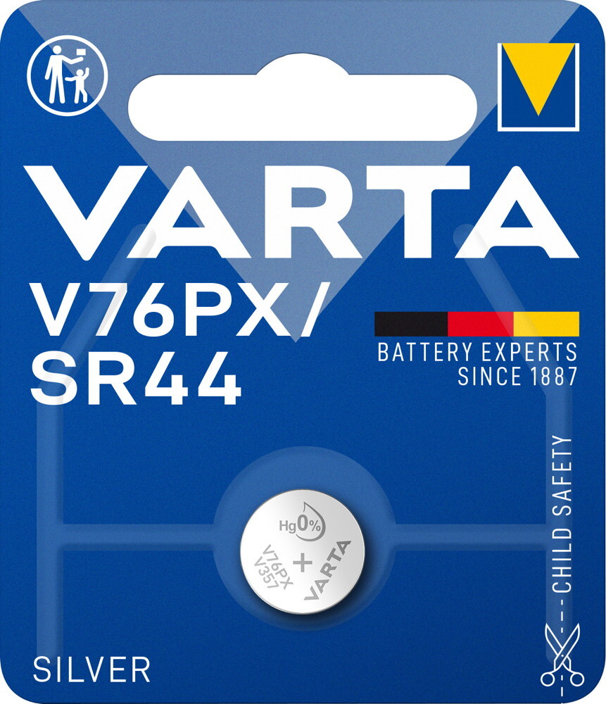 2 Varta 4075 Professional V76Px / Sr44 Pr. Silber Knopfzelle Batterien Blister