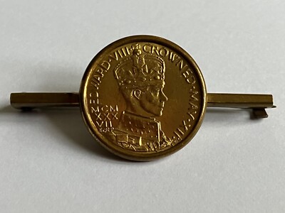 VINTAGE EDWARD VIII GEKRÖNT 12. MAI ANSTECKNADEL ABZEICHEN KRAWATTENNADEL BROSCHE