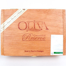 Oliva Petit Corona Connecticut Reserve Empty Wood Cig Box 6.75" x 4.75" x 2.25