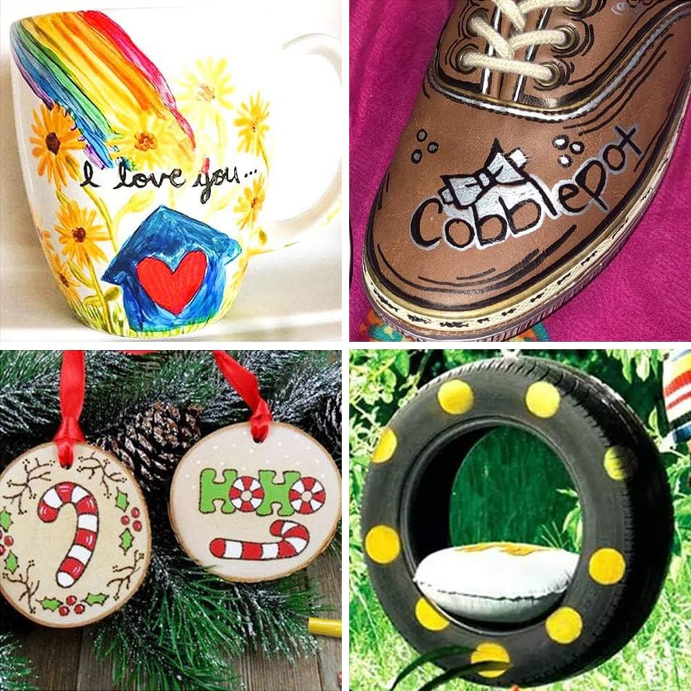 Paint Marker Pens - 8 Colors Oil Based Paint Markers, Permanent, Waterproof