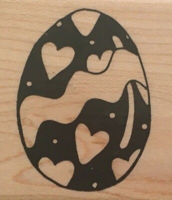 JRL Design Rubber Stamp Decorated Easter Egg Spring Hearts Card Making Crafting