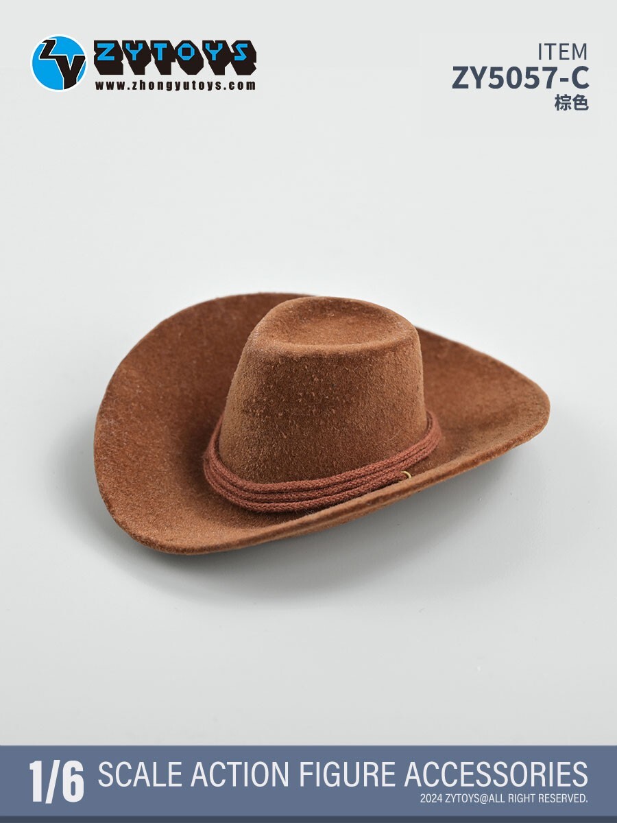 ZYTOYS ZY5057 1/6 Classic Borwn Western Cowboy Hat Model For 12