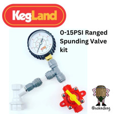 Kegland Blow Tie Spunding Valve Adjustable Pressure 0-15 Gauge Corny Ball Lock