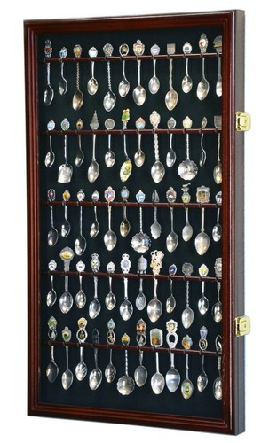 60 Löffel Vitrine Schrank Wandhalterung Regal Halter 98% UV Schutz abschließbar - Bild 17 von 24