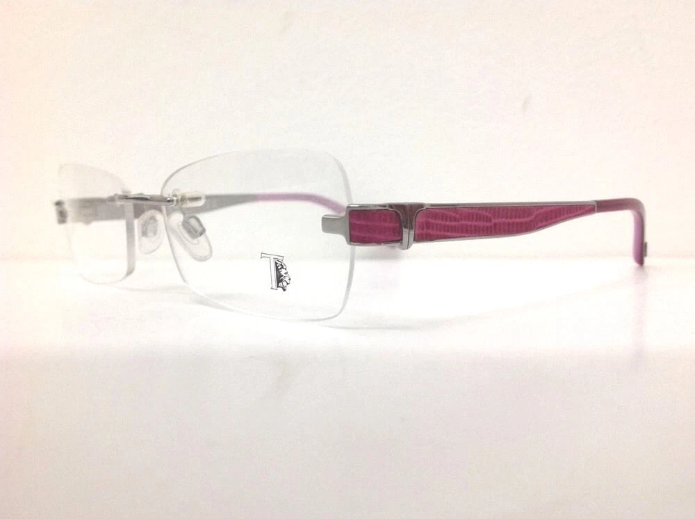 Tod s occhiale da vista glasant metallo argento asta pelle fuxia