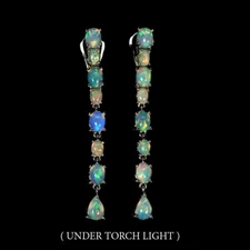 Summer 925 Silver Earrings Oval Fire Opal 6x4mm Gemstone Jewelry