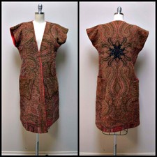 Handmade Handquilted Nomad Sleeveless Vest Coat Silk & Antique Paisley~ S/m ~