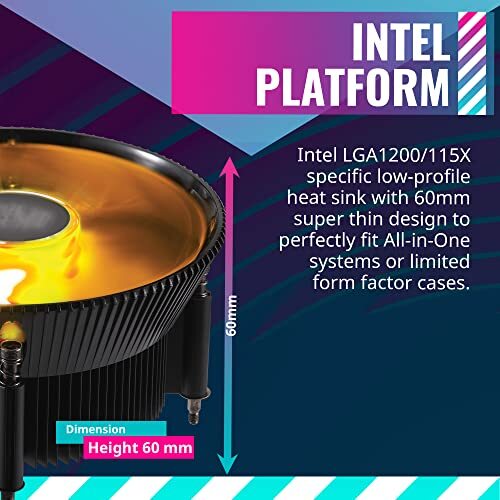 Cooler Master i71C RGB Intel Low-Profile CPU Air Cooler, Anodized Black Alumi... - Picture 2 of 10